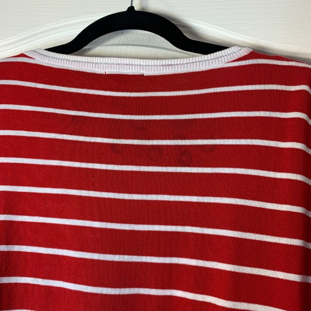 Yuka Nautical Stripe Knit Top – Anchor Buttons, Shoulder Embellishments, T3 Med - Picture 11 of 13